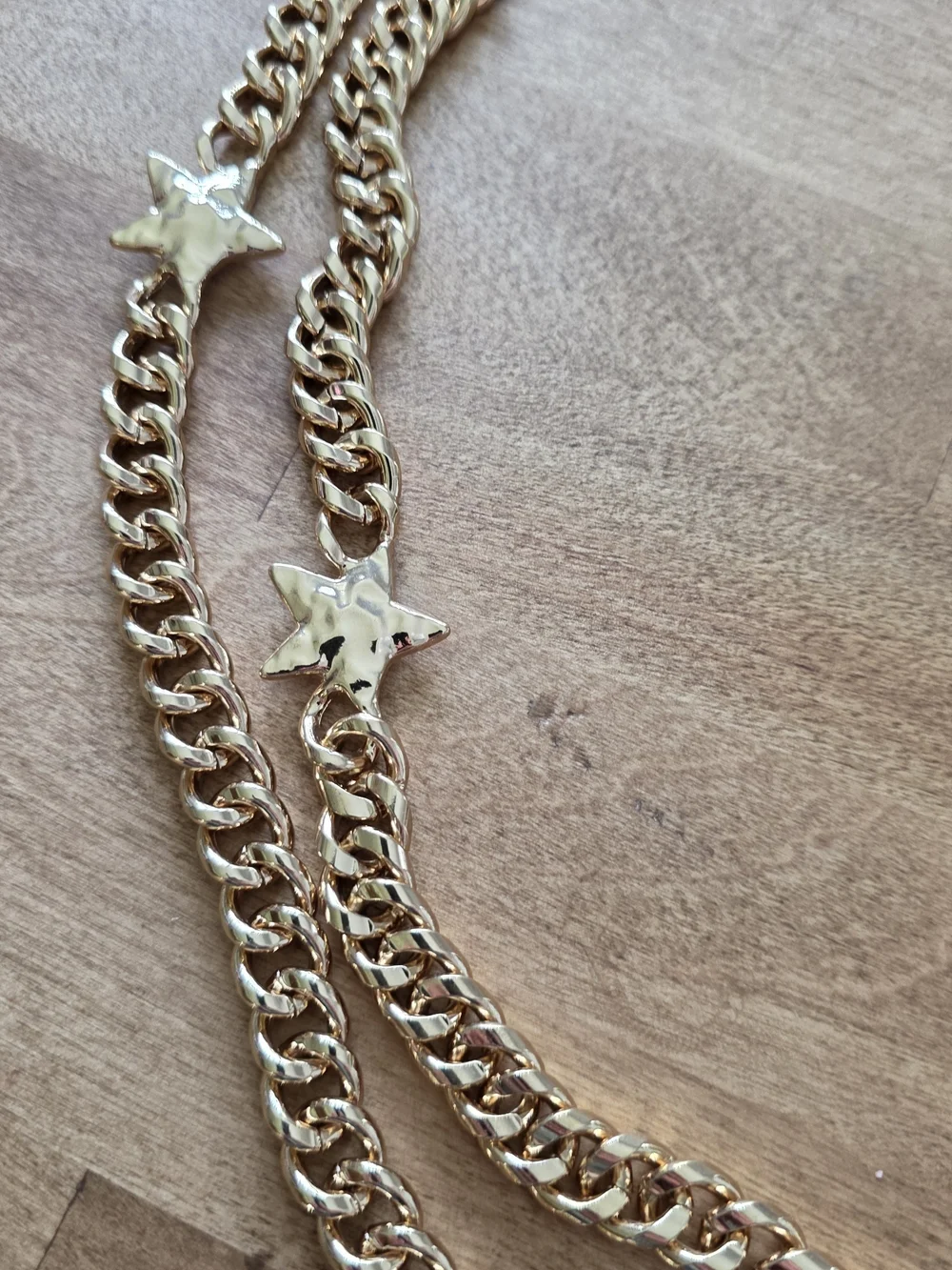 Haute Hippie Gold Metal Hammered Star Swag Belt